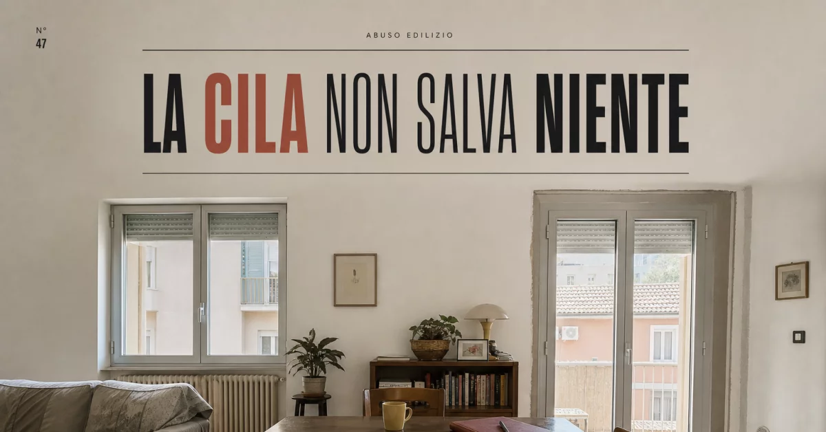 CILA infissi abuso edilizio: quando non puoi usarla per sanare (e cosa rischi)