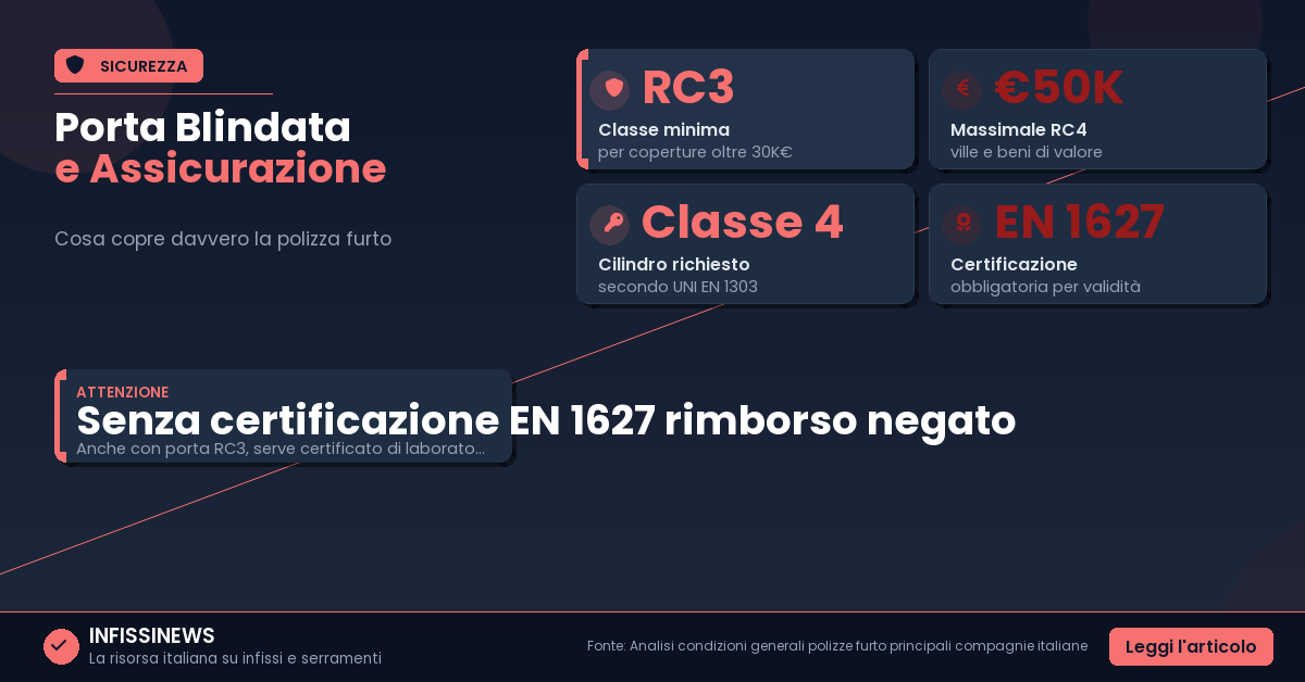 Porta blindata e assicurazione casa: cosa copre davvero la polizza furto