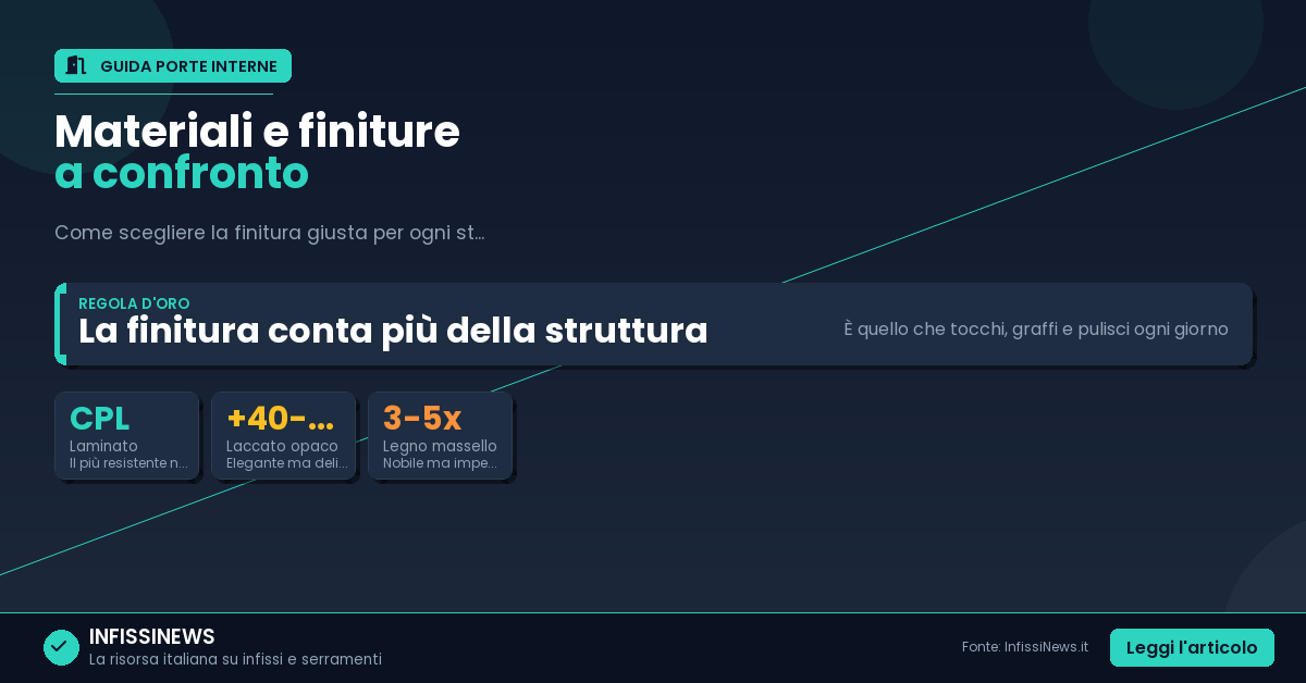 Porte interne: come scegliere materiali e finiture senza errori
