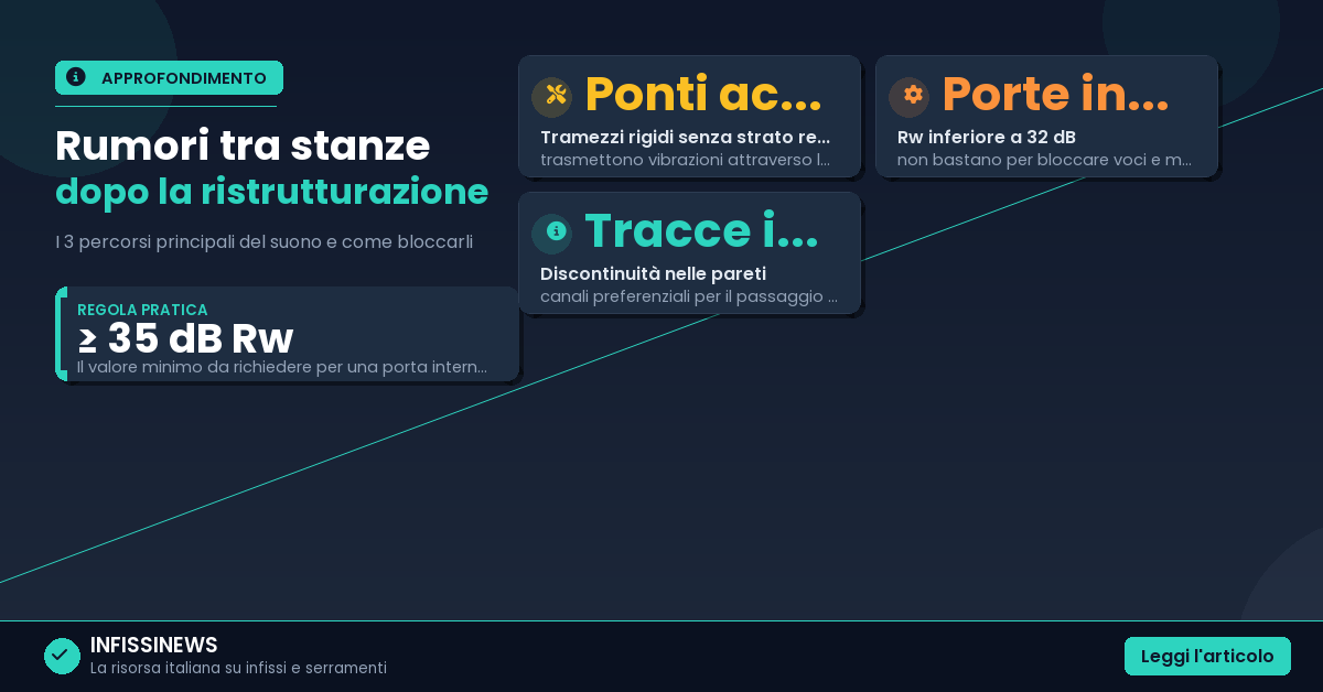 Rumori tra stanze dopo i lavori: perché la ristrutturazione li amplifica